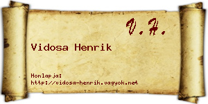 Vidosa Henrik névjegykártya